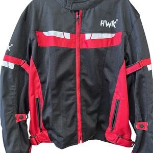 HWK Black and Red Motorcycle Jacket